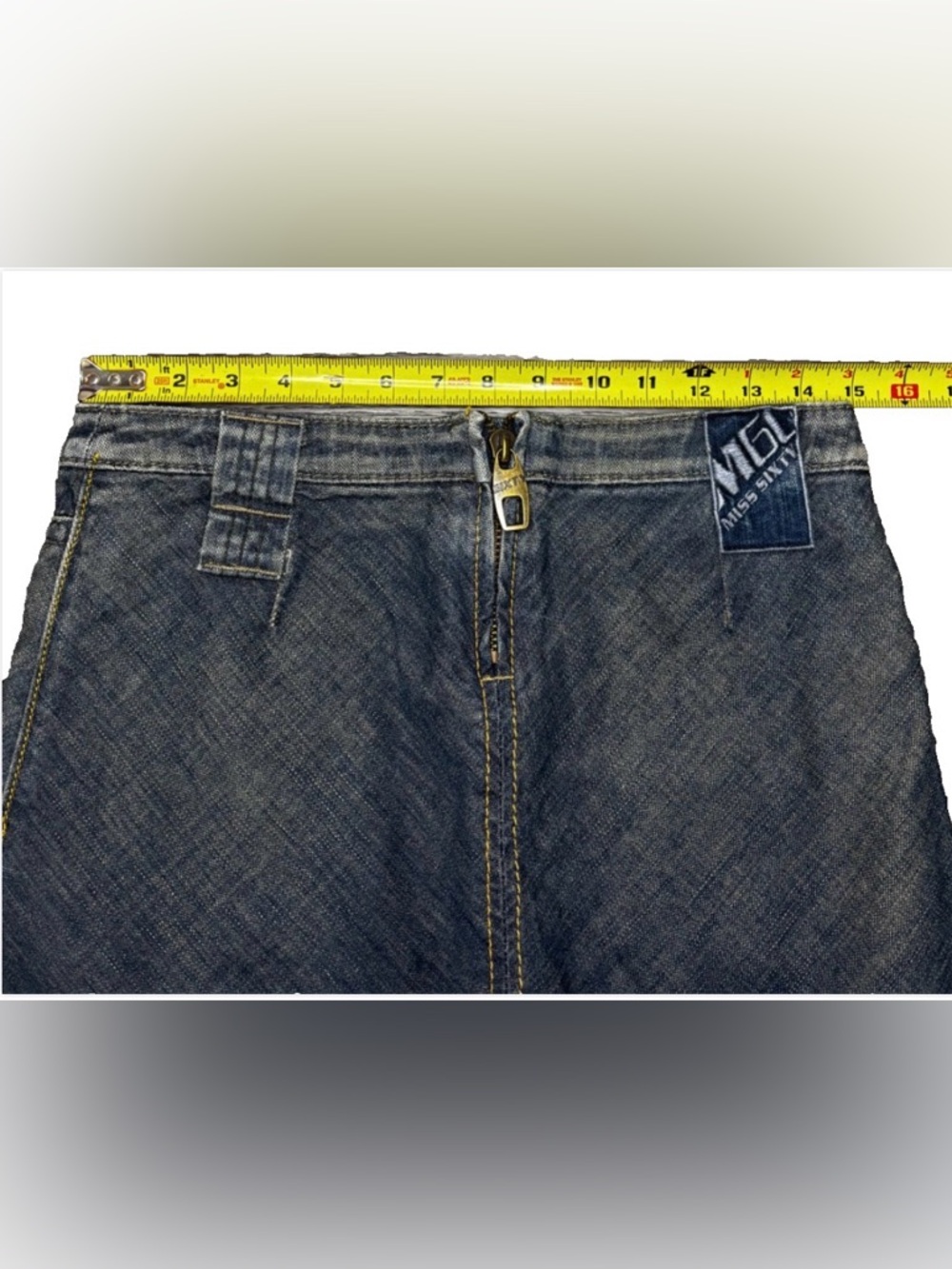 Vintage Miss Sixty Denim Skirt Small Y2K Made In Italy Low Rise Jean Skirt - Picture 3 of 11